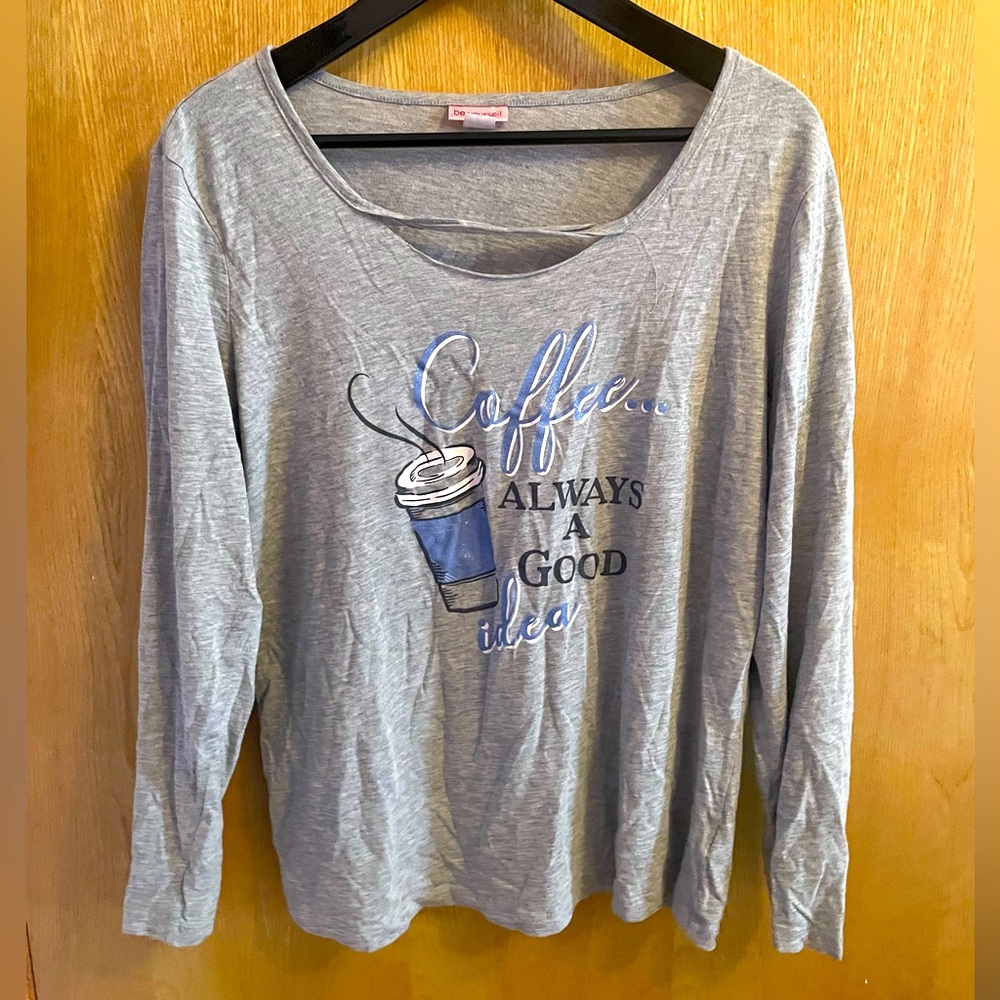 Be yourself | pyjama long sleeve grey top | size L